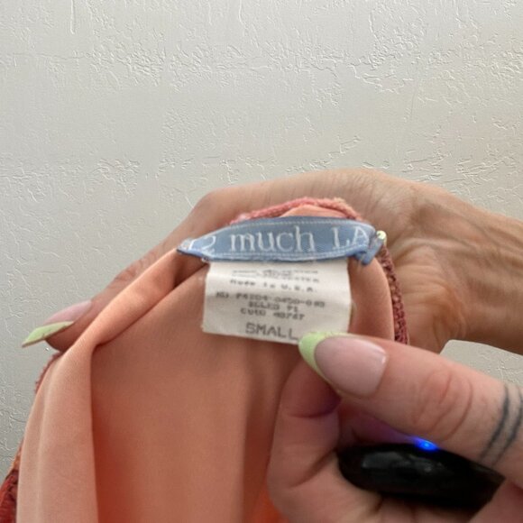 Vintage Y2K Orange Butterfly Printed Midi Slip Skirt - Picture 6 of 6